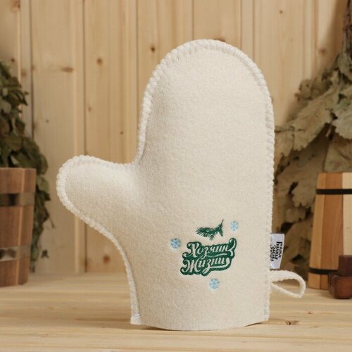 Рукавица для бани с вышивкой Хозяин жизни для дома 449₽