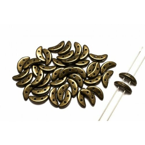 Бусины Crescent beads 10х3мм, цвет 0310-77043CR Saturated Metallic Antique Gold, 708-050, 5г (около 40 шт) бусины crescent beads 10х3мм цвет 0310 77043cr saturated metallic antique gold 708 050 5г около 40 шт