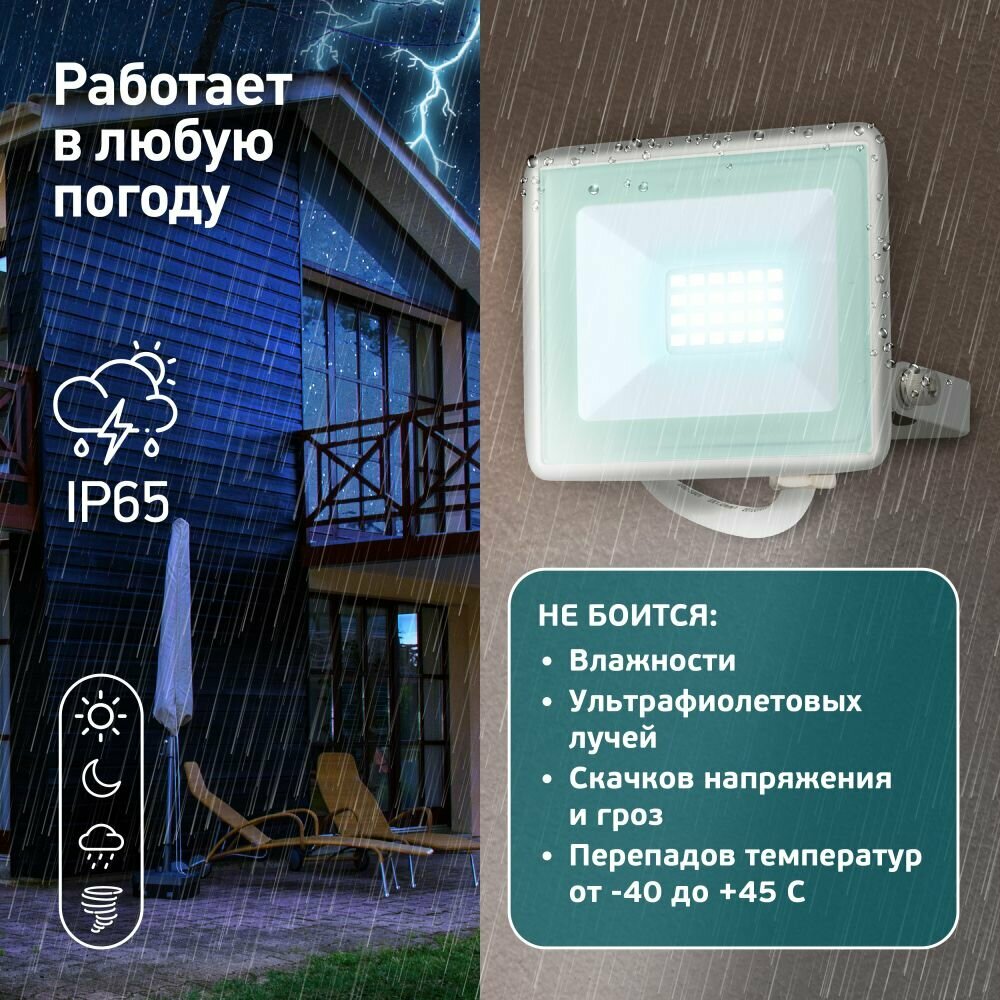 Прожектор светодиодный уличный Эра LPR-023-W-65K-050 (Б0054642) - фото №9