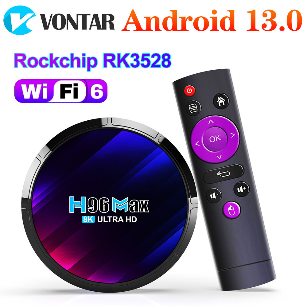 Смарт ТВ Приставка H96 MAX RK3528 Андроид 13.0 Rockchip 3528 С Двойным Wi-Fi Wifi6 BT5.0 и Bluetooth 4K Сетевой Плеер 4Гб/64Гб