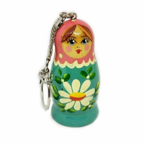 Подарочный USB-накопитель Матрешка бирюзовая сувенирная флешка 128GB USB 3.0 голубой, бирюзовый