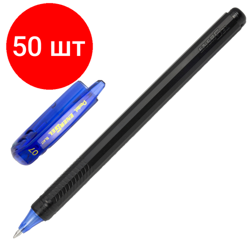 Комплект 50 штук, Ручка гелевая неавтомат. Pentel Energel BL417-C синий, 0.7мм