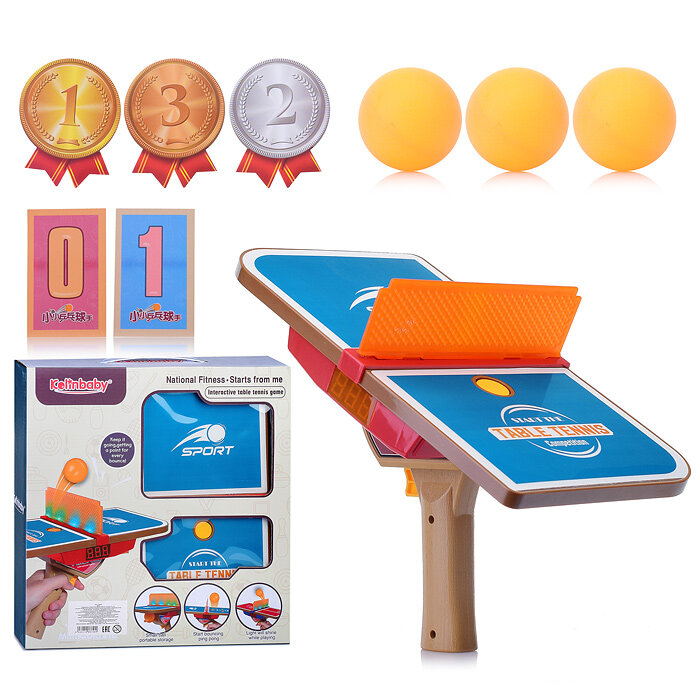 фото Мини стол 909E Теннис с подсветкой и счетом, в коробке