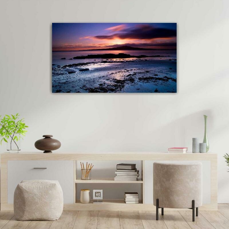 Картина на холсте 60x110 LinxOne "Пейзажи море берег пляжи океан" интерьерная для дома / на стену / на кухню / с подрамником