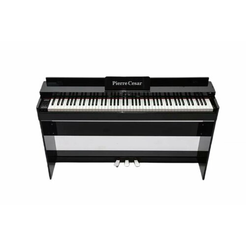 DP-12-PH-BK цифровое фортепиано 88 клавиш полновзвешенный молоточковый механизм 960 тембров многодорожечная запись эффекты 2х15 Вт 3 педали цвет черный полированный Pierre Cesar 64915₽