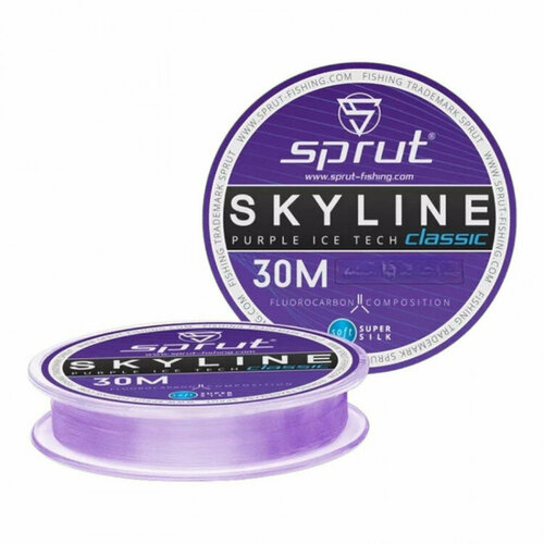 фото Леска sprut skyline fluorocarbon composition classic purple 0.165 30м