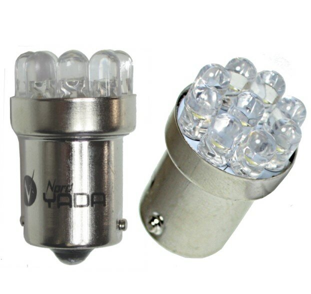 Лампа габарит. 24V R10W G18 9 LED с цок. BA15s