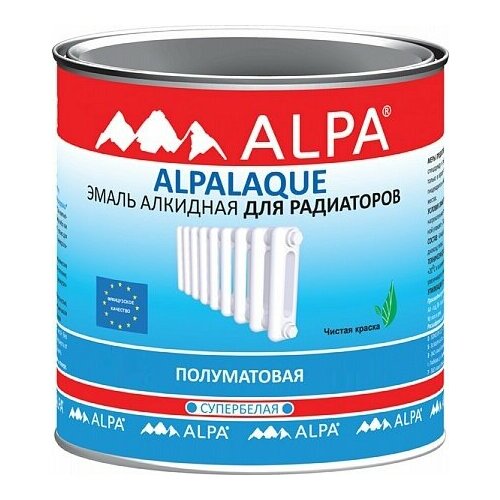 Эмаль для Радиаторов Alpalaque 0.5л Супербелая Alpa Алкидная.