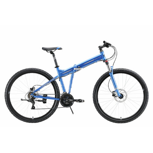 Складной велосипед Stark Cobra 29.2 HD (2023) 18 Сине-серебристо-черный (165-182 см) горный велосипед stark hunter 27 2 hd 2023 18 фиолетово серо черный 165 182 см