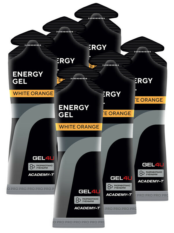 GEL4U, Energy Gel, 6х60мл (Апельсин)