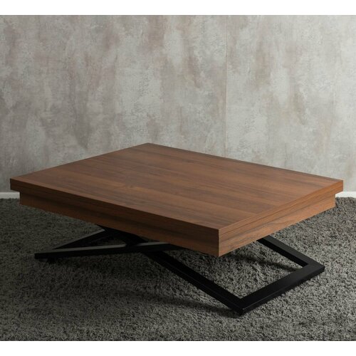 Стол-трансформер Levmar Cross D44/S53 Миланский орех/Черный Миланский орех/Черный