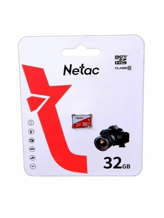 Карта памяти 32Gb - Netac MicroSD P500 Eco Class 10 NT02P500ECO-032G-S без адапт.