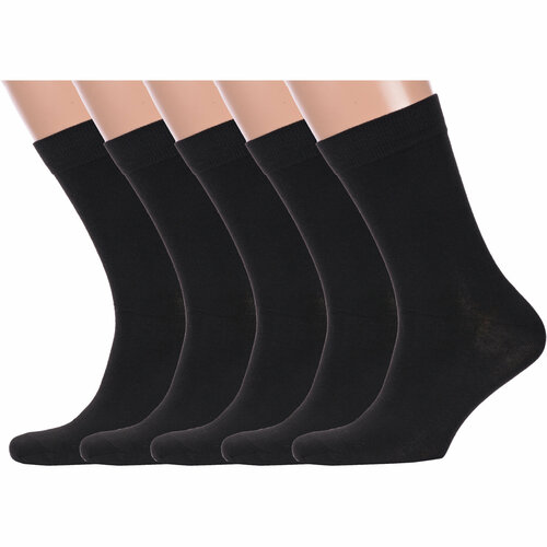 Носки HOBBY LINE, 5 пар, размер 39-44, черный носки hobby line 6 пар 6 уп размер 29 44 46 черный