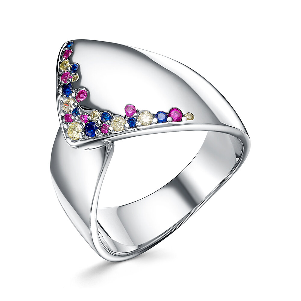 Кольцо ELEMENT47, серебро, 925 проба, фианит, размер 18