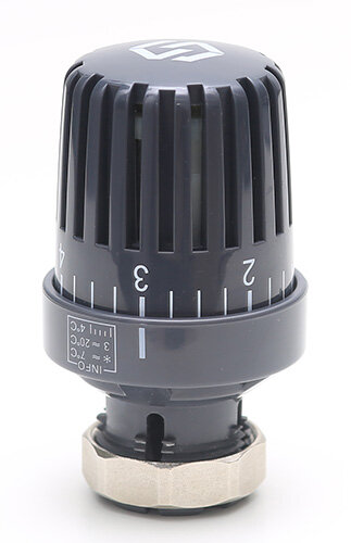 фото Термостатическая головка с жидкостным датчиком MVI 30x1,5 графит