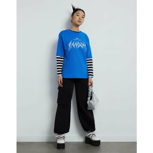 фото Брюки gloria jeans, размер 13-14л/164 (41), черный