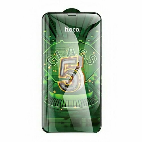 Противоударное стекло 2D Hoco G12 для Apple iPhone 13 Pro Max / iPhone 14 Plus (полное олеофобное покрытие / сверхпрочное) черный противоударное стекло 2d hoco g1 для apple iphone 14 pro max полное покрытие черный