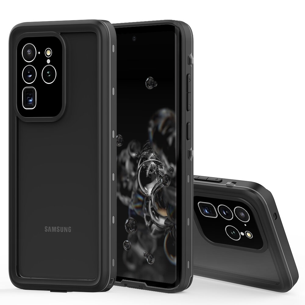 фото Водонепроницаемый и ударопрочный чехол Redpepper Dot+ для Samsung Galaxy S20 Ultra, черный, прозрачный