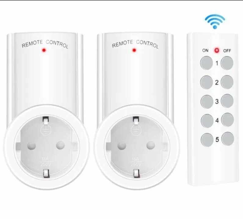 фото Радио розетка с пультом (2 розетки один пульт)