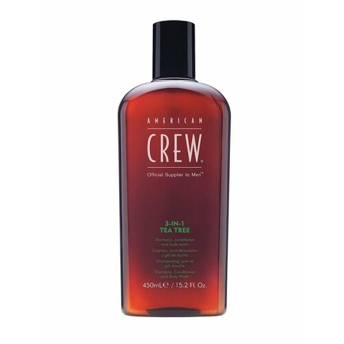 American Crew TEA TREE Шампунь кондиционер гель 3в1 450мл набор men s 3 250мл гель для душа 3 в 1 шампунь для волос с кондиционирующим эффектом кондиционер для волос с охлаждающим эффектом