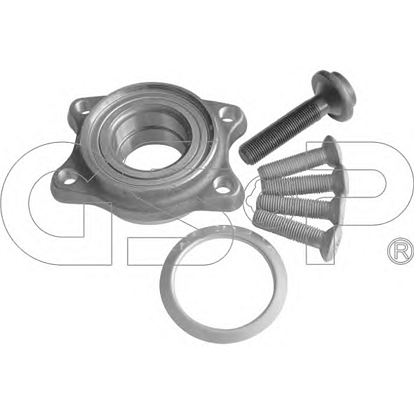 GSP 9245010k (050038B / 0731183 / 100053) ступица колеса в комплекте с подшипником Audi (Ауди) a4 (8e2 b6)
