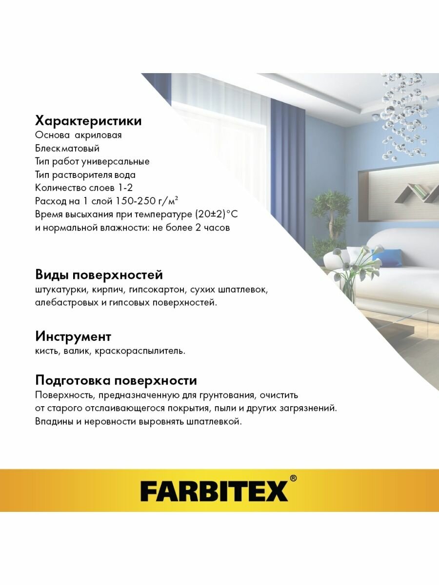 Грунтовка глубокого проникновения акриловая FARBITEX 1 кг