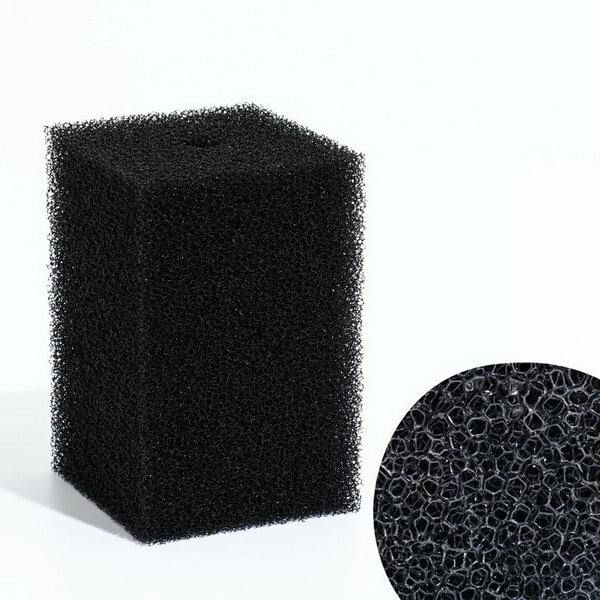 Губка прямоугольная для фильтра № 8, ретикулированная 30 PPI, 8 x 8 x 12 см, черная