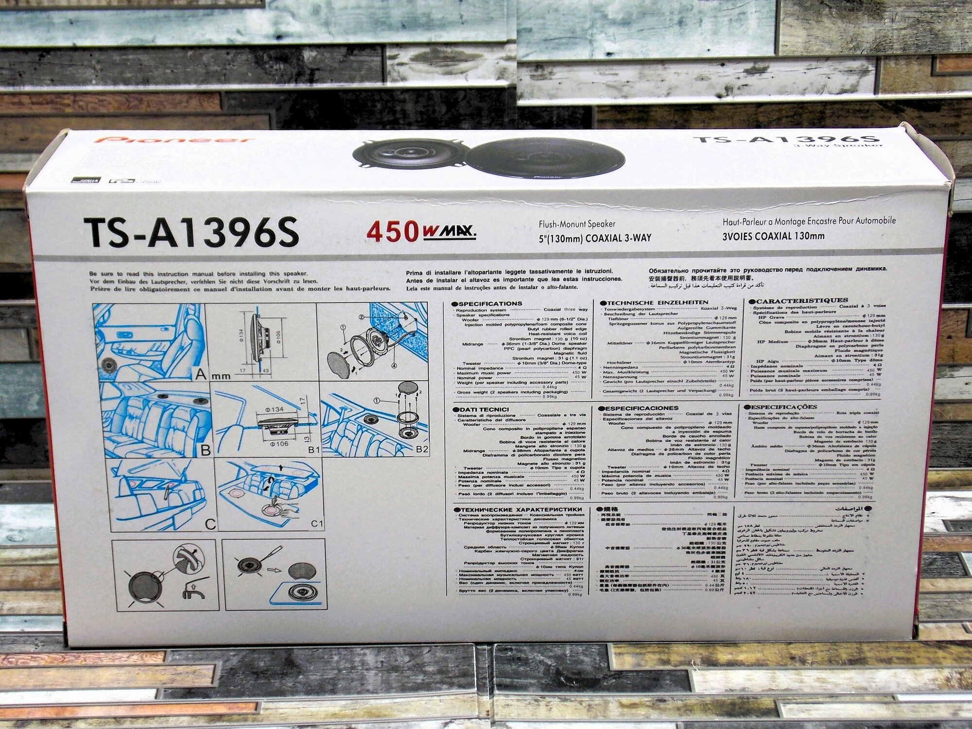 Автомобильные динамики Pioneer "TS-A1396", 13 См (5 Дюйм.), 450 Вт, Комплект из 2 штук, Коаксиальная акустика 2-х полосная, С защитными сетками — фото 1