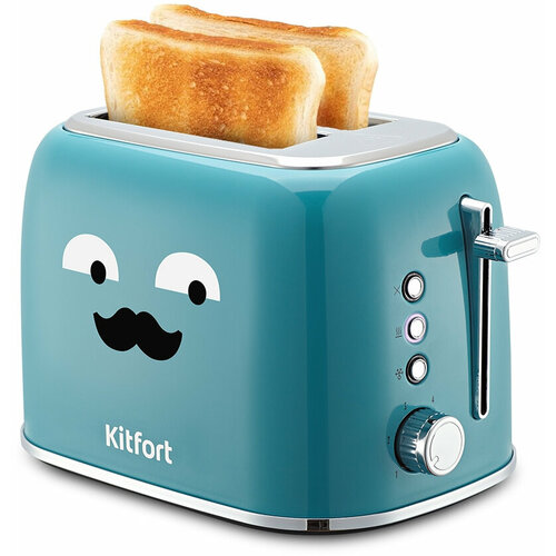 Тостер Kitfort КТ-6218-2 870Вт бирюзовый тостер kitfort кт 2014 2