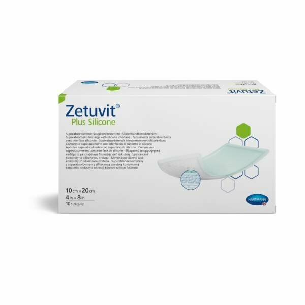 Повязка Zetuvit Plus Silicone суперабсорбирующая с контактным слоем из силикона самоклеящ. стер. 10х20см №10 (413830)