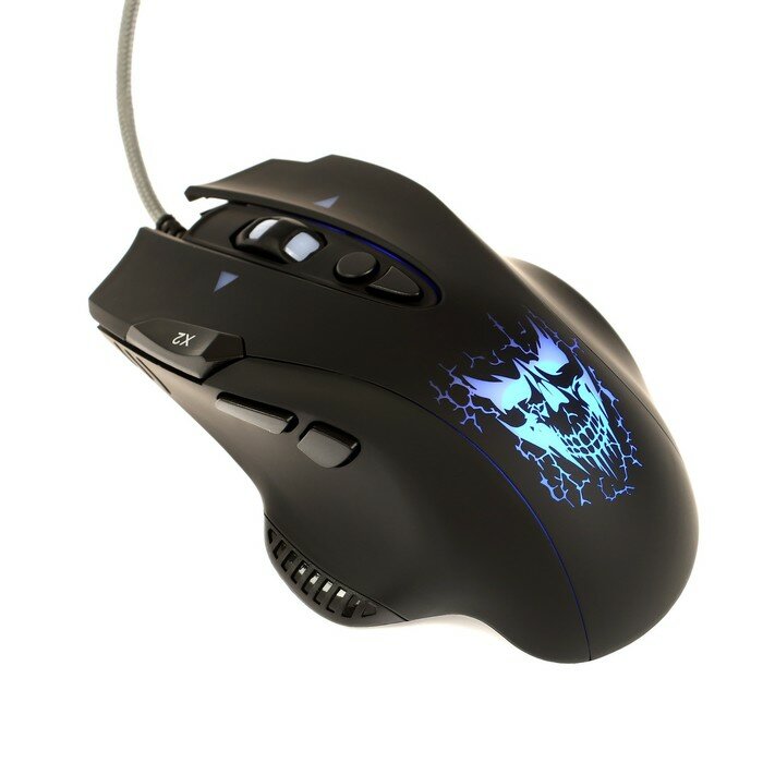 Мышь Qumo Devastator M12, игровая, проводная, 8 кнопок, подсветка, 2400 dpi, USB, чёрная 10218904