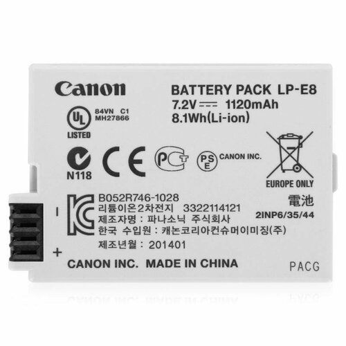 аккумулятор cameronsino cs lpe8 для canon eos 550d 600d 650d 700d p n lp e8 Аккумулятор для камеры Canon (LP-E8) EOS 600D, 550D, 650D, 700D (2550mAh)
