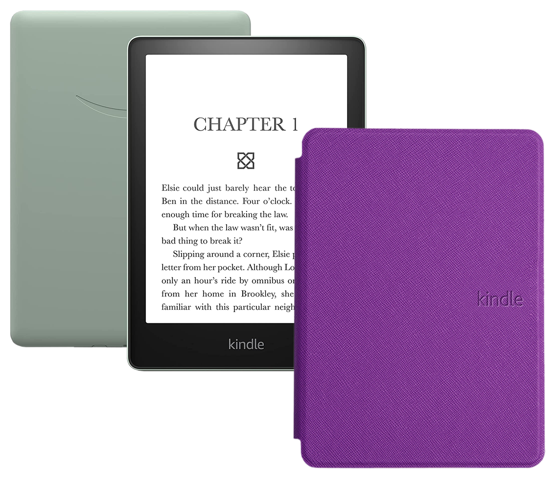 Электронная книга Amazon Kindle PaperWhite 2021 16Gb Ad-Supported Agave Green с обложкой ReaderONE PaperWhite 2021 Purple — фото 12
