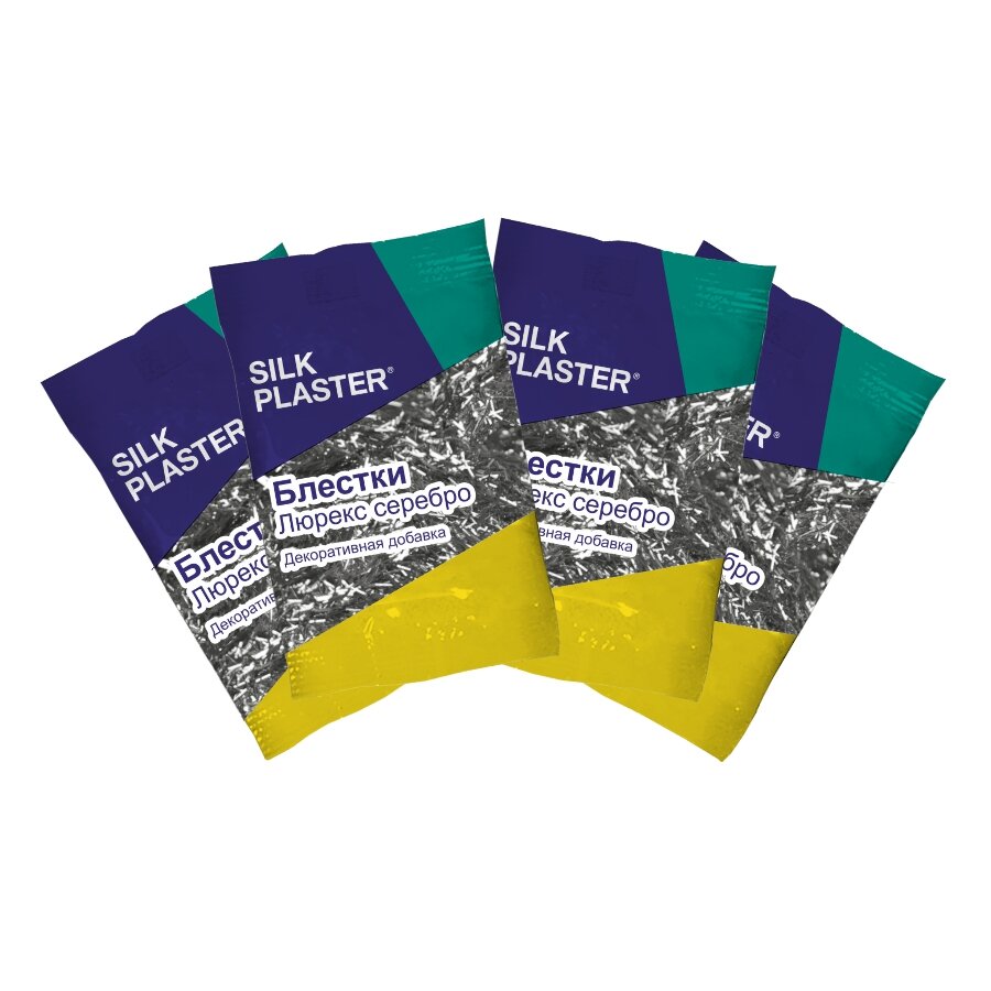 Блестки Люрекс Silk Plaster Серебряные Палочки 4шт