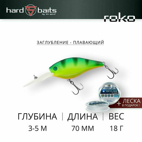 Воблер Sprut Roko 70F (Floating/70mm/18g/3-5m/FP) воблер sprut roko 70f floating 70mm 18g 3 5m sbk