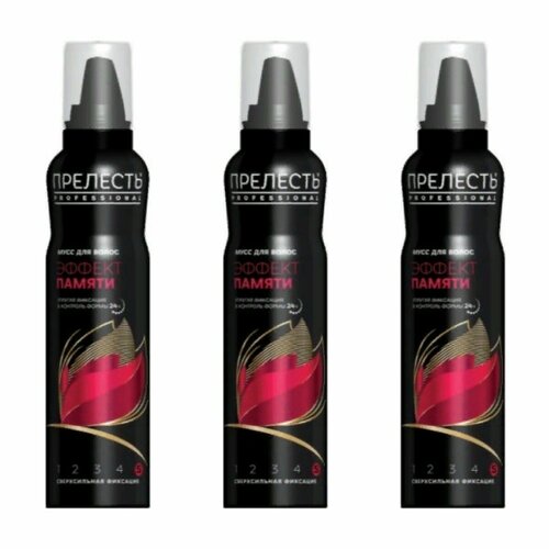 Мусс для волос Прелесть, Professional, сверхсильная фиксация, 160 мл, 3 шт