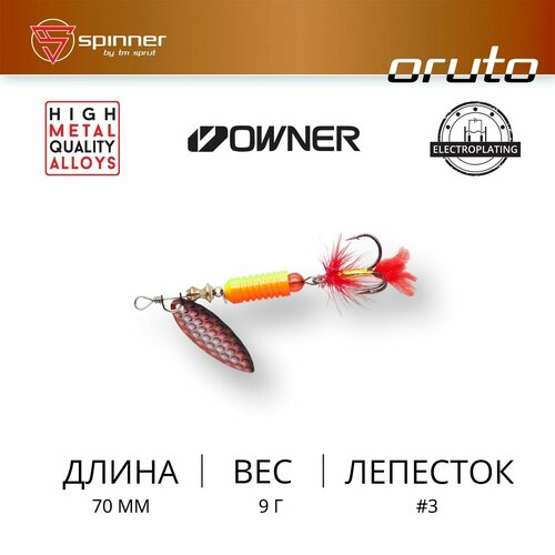 фото Блесна вращающаяся sprut oruto #3 sorbk