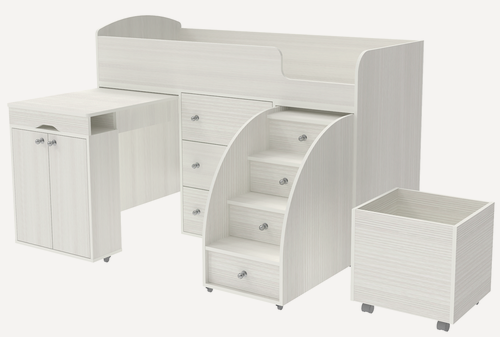 Изображение товара Кровать чердак Малыш Белое Дерево - Белое Дерево