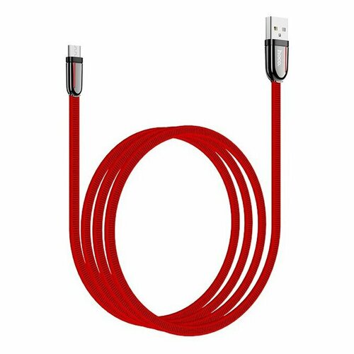 Дата-кабель Hoco U74 USB-MicroUSB, 1.2 м, красный дата кабель hoco u74 usb microusb 1 2 м черный