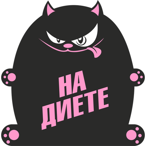 Термонаклейка на одежду - 9 х 9 см На диете 200₽