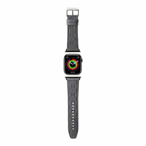 Karl Lagerfeld для Apple Watch 45/44/42 mm ремешок PU Saffiano Monogram Silver