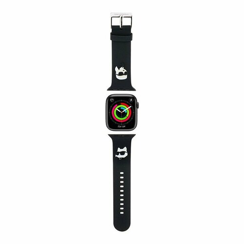 Lagerfeld для Apple Watch 41/40/38 mm ремешок 3D Rubber NFT Karl & Choupette heads Black