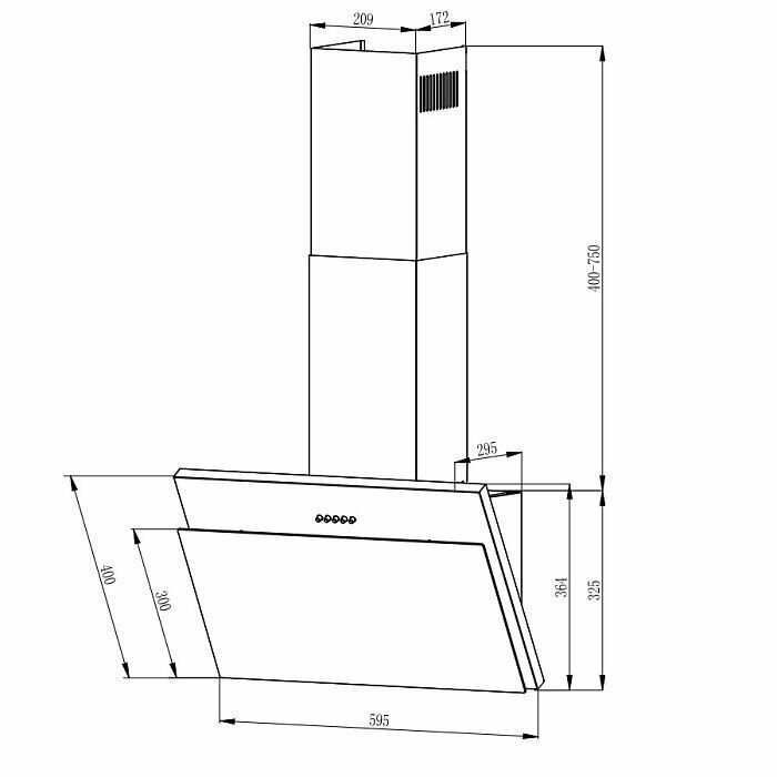 Вытяжка наклонная EVELUX Tilda 60 BG — фото 1