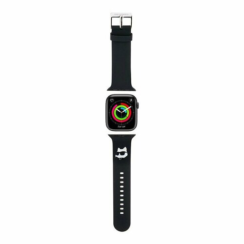 Karl Lagerfeld для Apple Watch 45/44/42 mm ремешок 3D Rubber NFT Choupette head Black