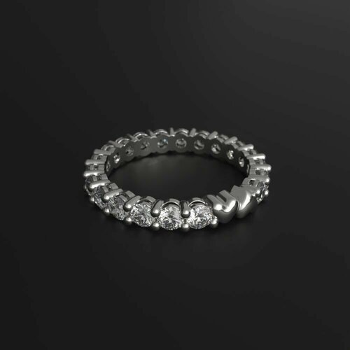 Кольцо обручальное Constantine Filatov кольцо-альянс с бриллиантами, белое золото, 585 проба, родирование, бриллиант, размер 17.5, белый