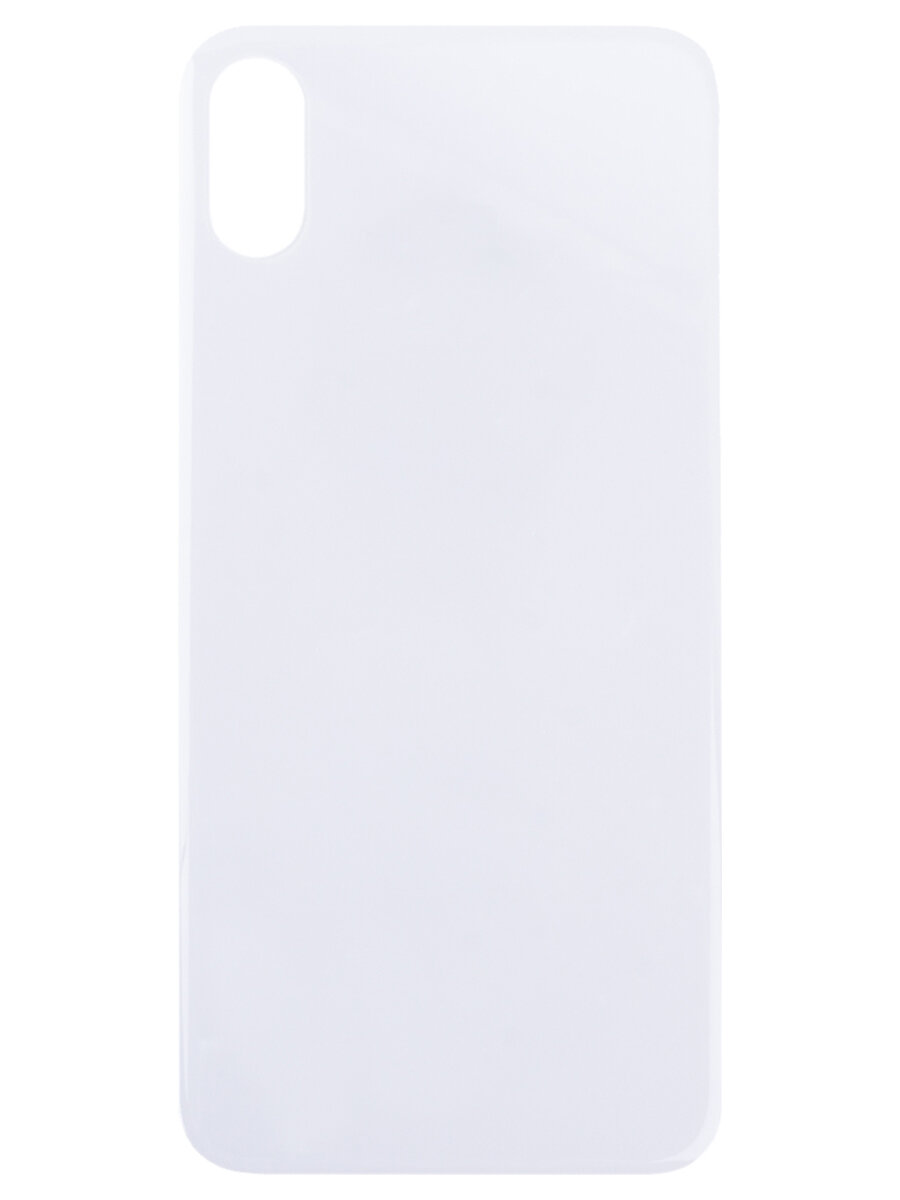 Задняя крышка для Apple iPhone X (стекло широкий вырез под камеру) (белая) (premium)
