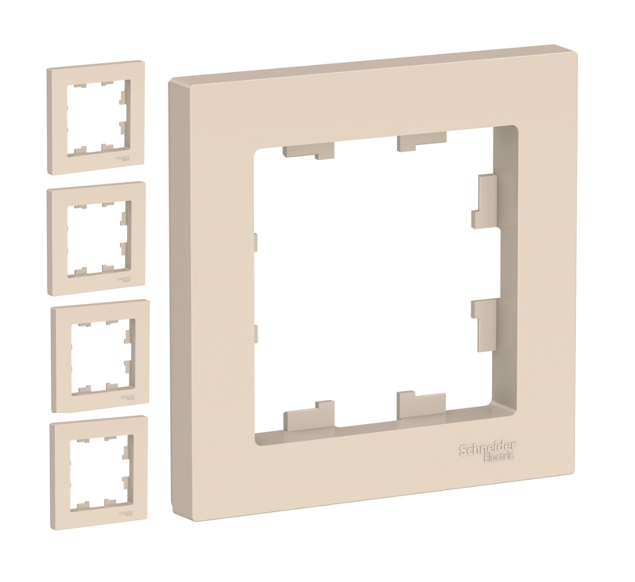 Рамка 1-постовая, универсальная, Schneider Electric/Systeme Electric AtlasDesign, бежевый(глянцевый) ATN000201(комплект 5 шт.)