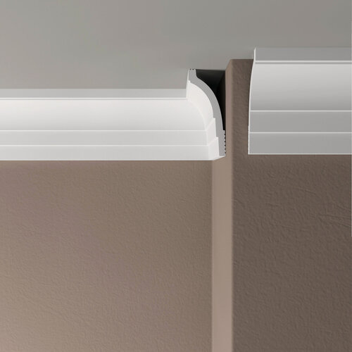 Изображение товара Карниз Де-Багет потолочный ударопрочный ПП12 70х30х2000 мм, белый.