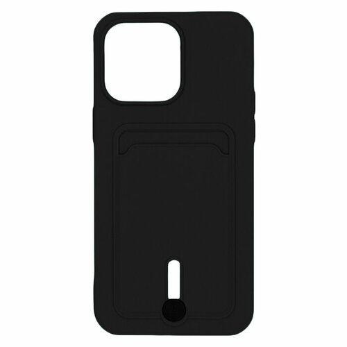 Чехол для iPhone 15 Pro Max с отделением для карт Card Case черный прозрачный чехол на iphone 15 pro max c карманом для карт противоударный с защитой камеры