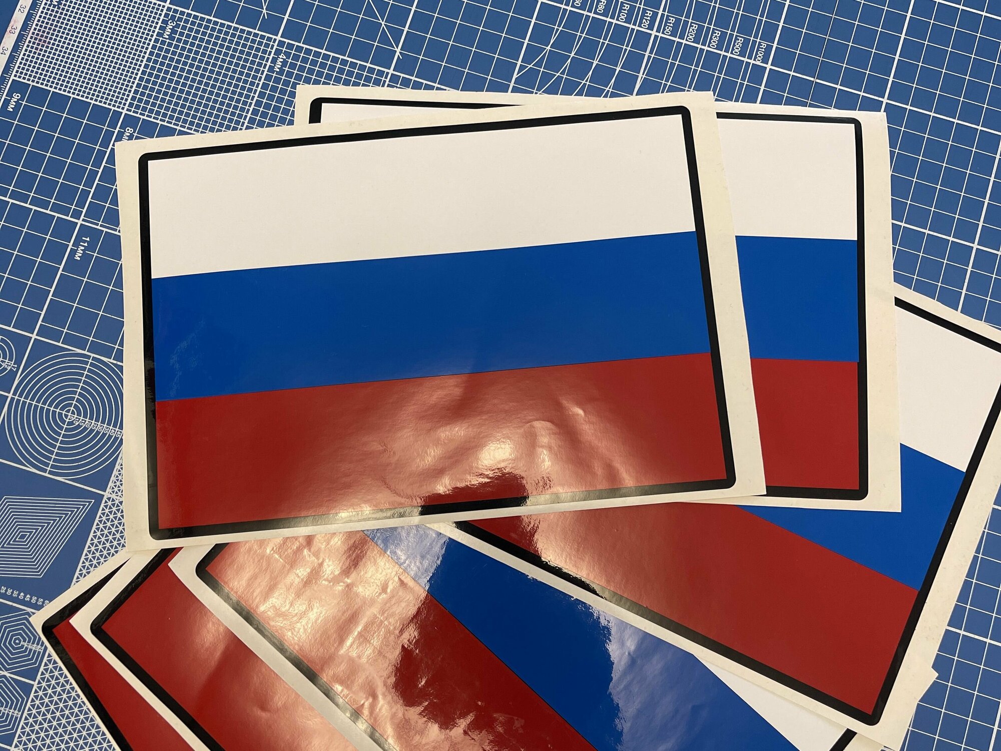 Наклейка флаг России 2 шт. 15х22 см. для номера Гимс Премиум Oracal 970
